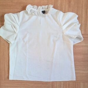 White Ruffled Kids Top